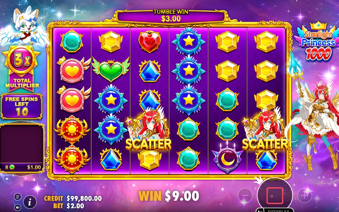 Free Spins-rundan med 15 spins på lila stjärnfältsreel